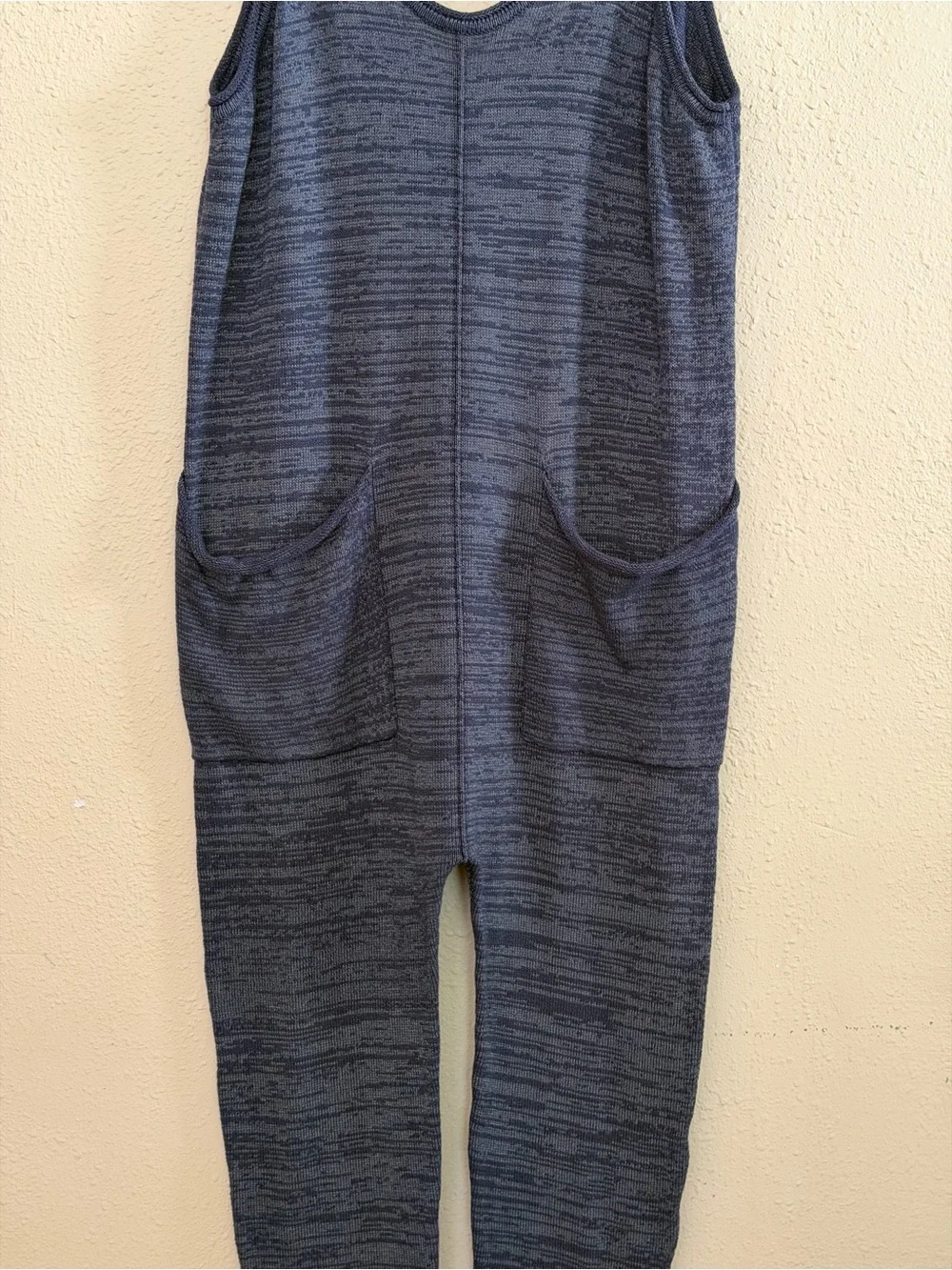 FP Beach x Free People | Navy Heathered Knit Romper Jumpsuit - Size XS